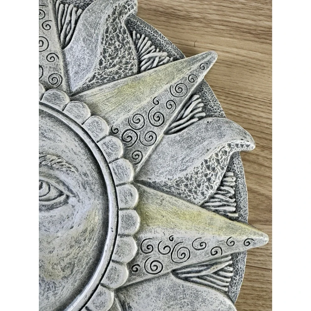 Vintage NCE Sun Face Celestial Wall Plaque Whimsigoth Resin Decor 11.5
